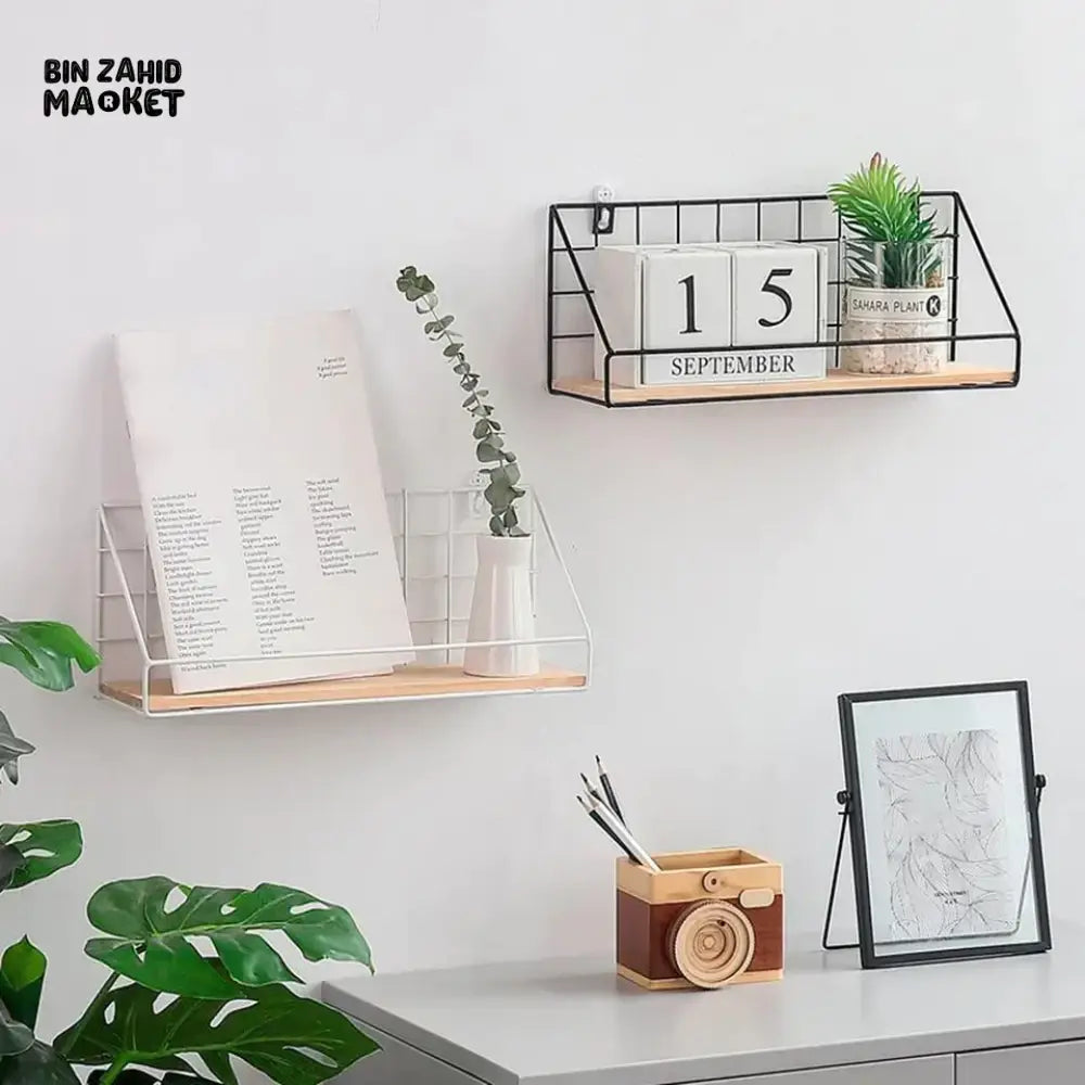 CHECKS AND BOXES WALL SHELF