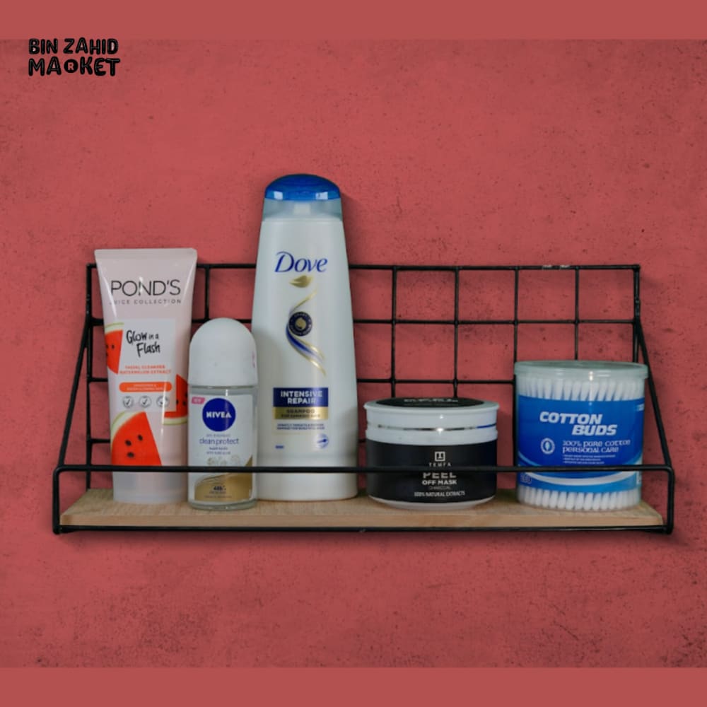 CHECKS AND BOXES WALL SHELF