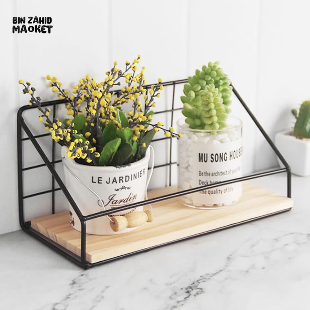 CHECKS & BOXES WALL SHELF