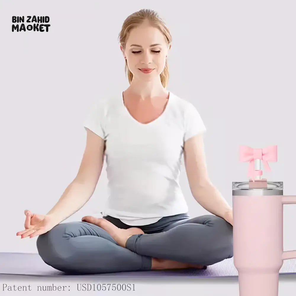 STRAW COVER FOR STANLEY - ELEGANT BIG BOW TIE STRAW COVER CAP