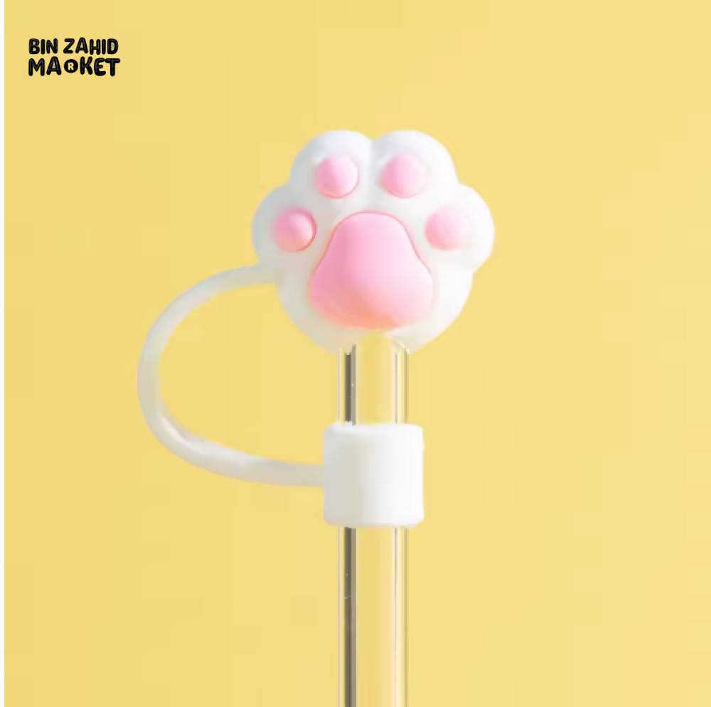 STRAW COVER FOR STANLEY - CUTE PINK PAW SILICONE STRAW CAP