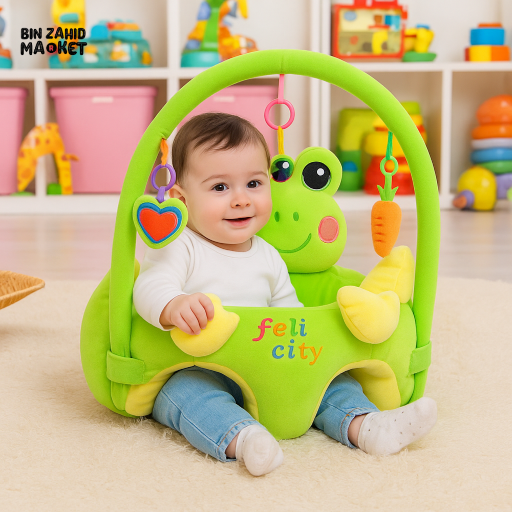 CHILDPLUSH ANIMALS TOY BAR RATTLE STUFF SEAT FROG