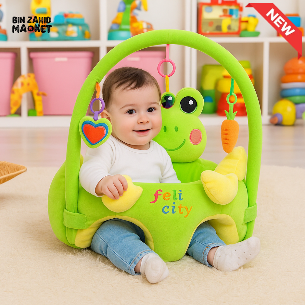 CHILDPLUSH ANIMALS TOY BAR RATTLE STUFF SEAT FROG