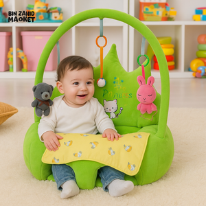 CHILDPLUSH CROWN TOY BAR RATTLE STUFF SEAT GREEN