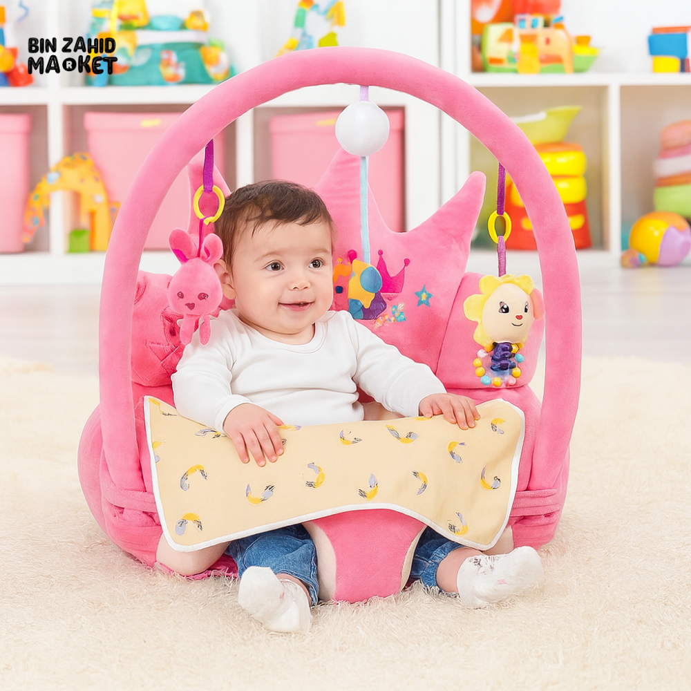 CHILDPLUSH CROWN TOY BAR RATTLE STUFF SEAT PINK