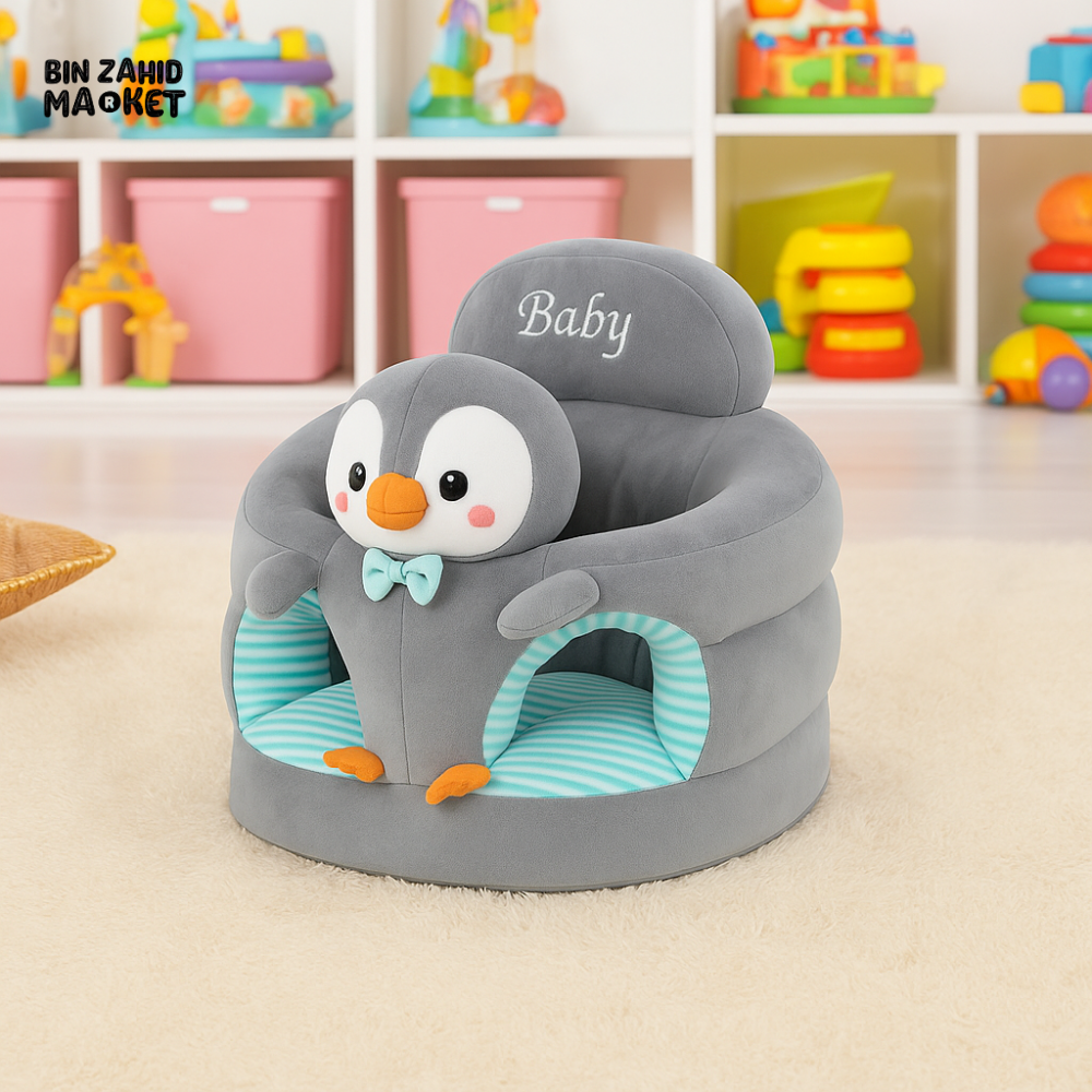 CHILDPLUSH ROUND CARTOON STUFF SEAT LIGHT PENGUIN
