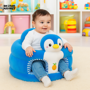 CHILDPLUSH ROUND CARTOON STUFF SEAT PENGUIN