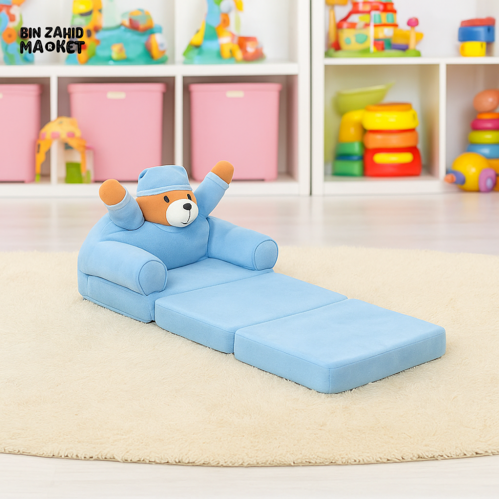 CHILDPLUSH SPONGE 3 LAYERS STUFF SOFA BLUE BEAR