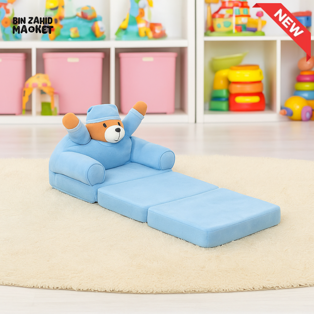CHILDPLUSH SPONGE 3 LAYERS STUFF SOFA BLUE BEAR