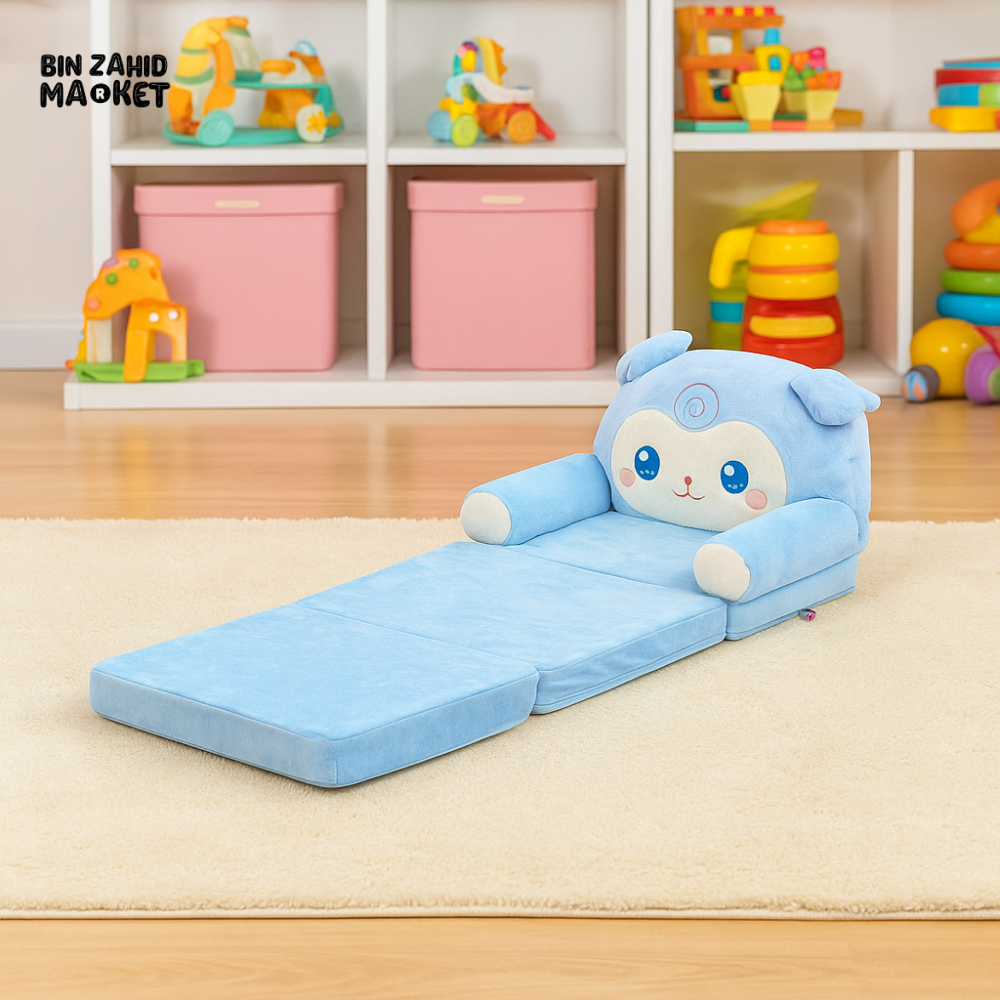 CHILDPLUSH SPONGE 3 LAYERS STUFF SOFA BLUE RACCOON