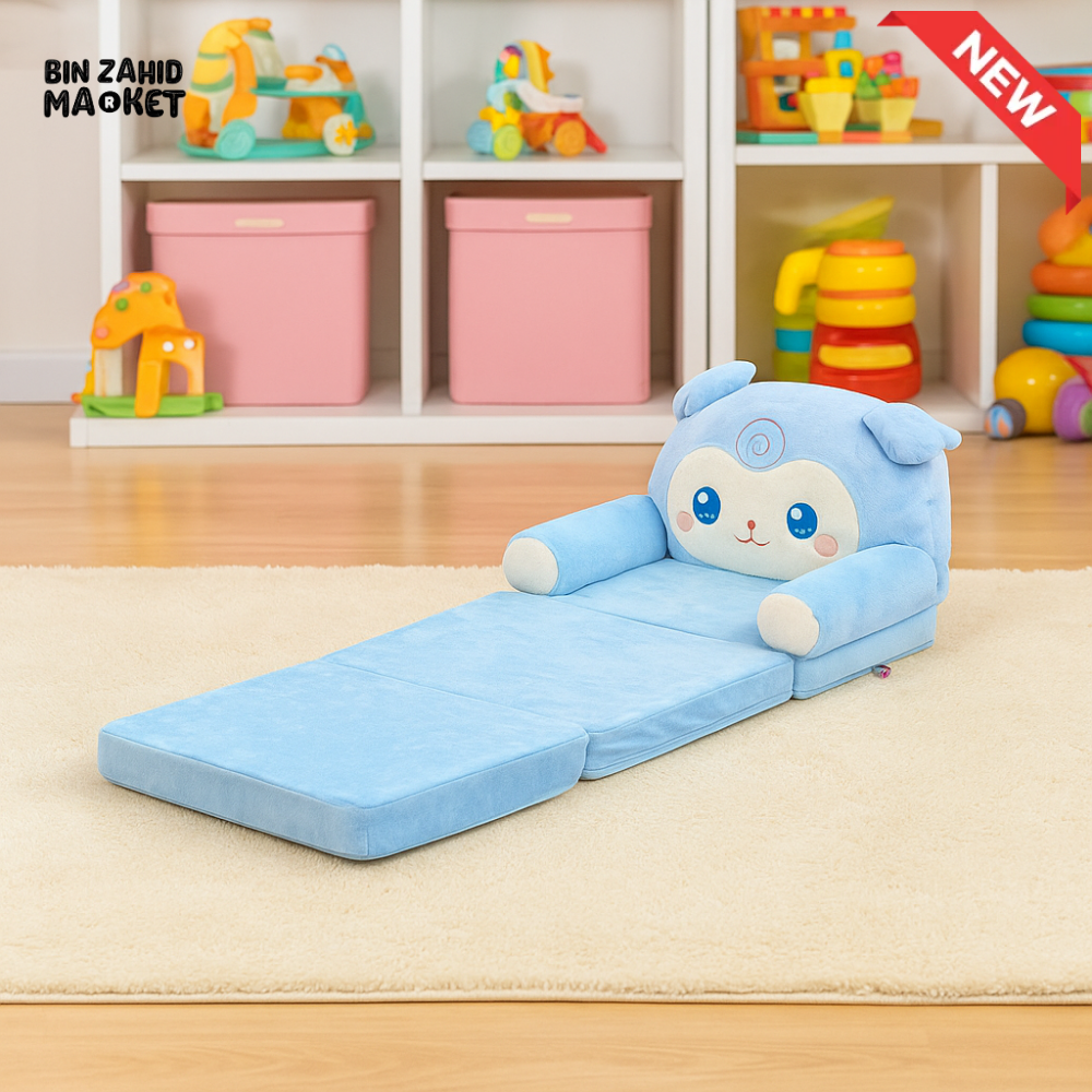 CHILDPLUSH SPONGE 3 LAYERS STUFF SOFA BLUE RACCOON