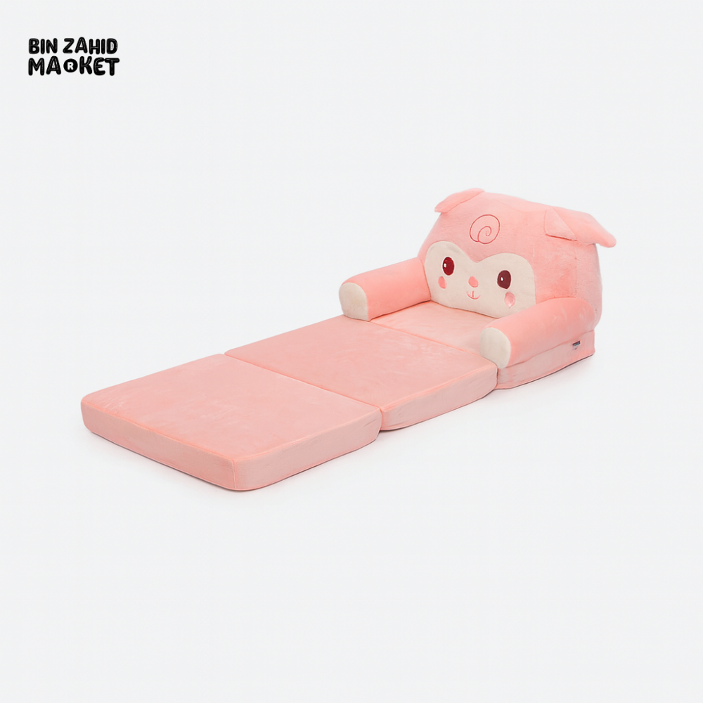 CHILDPLUSH SPONGE 3 LAYERS STUFF SOFA PEACH RACCOON