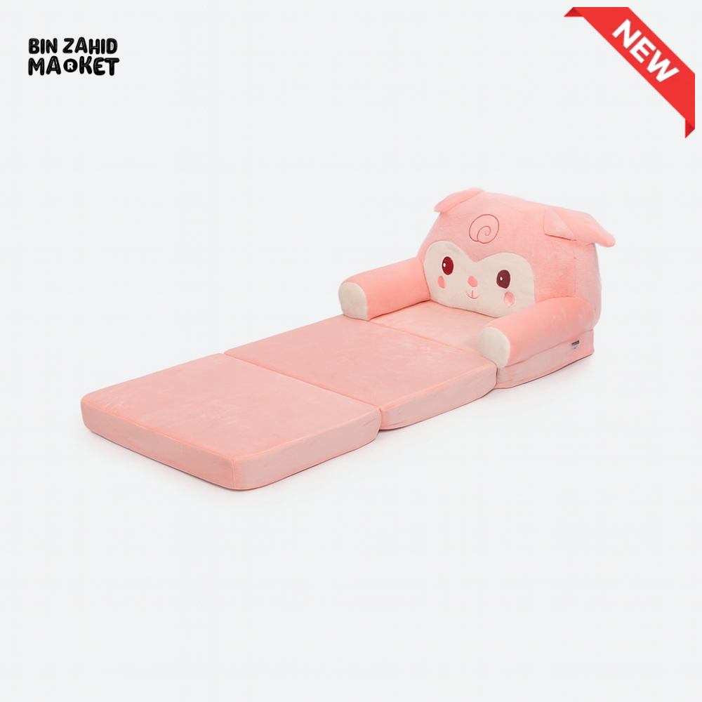 CHILDPLUSH SPONGE 3 LAYERS STUFF SOFA PEACH RACCOON