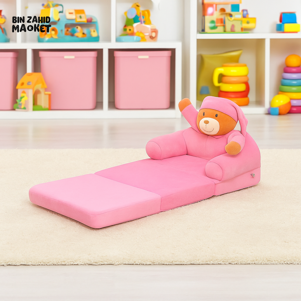 CHILDPLUSH SPONGE 3 LAYERS STUFF SOFA PINK BEAR