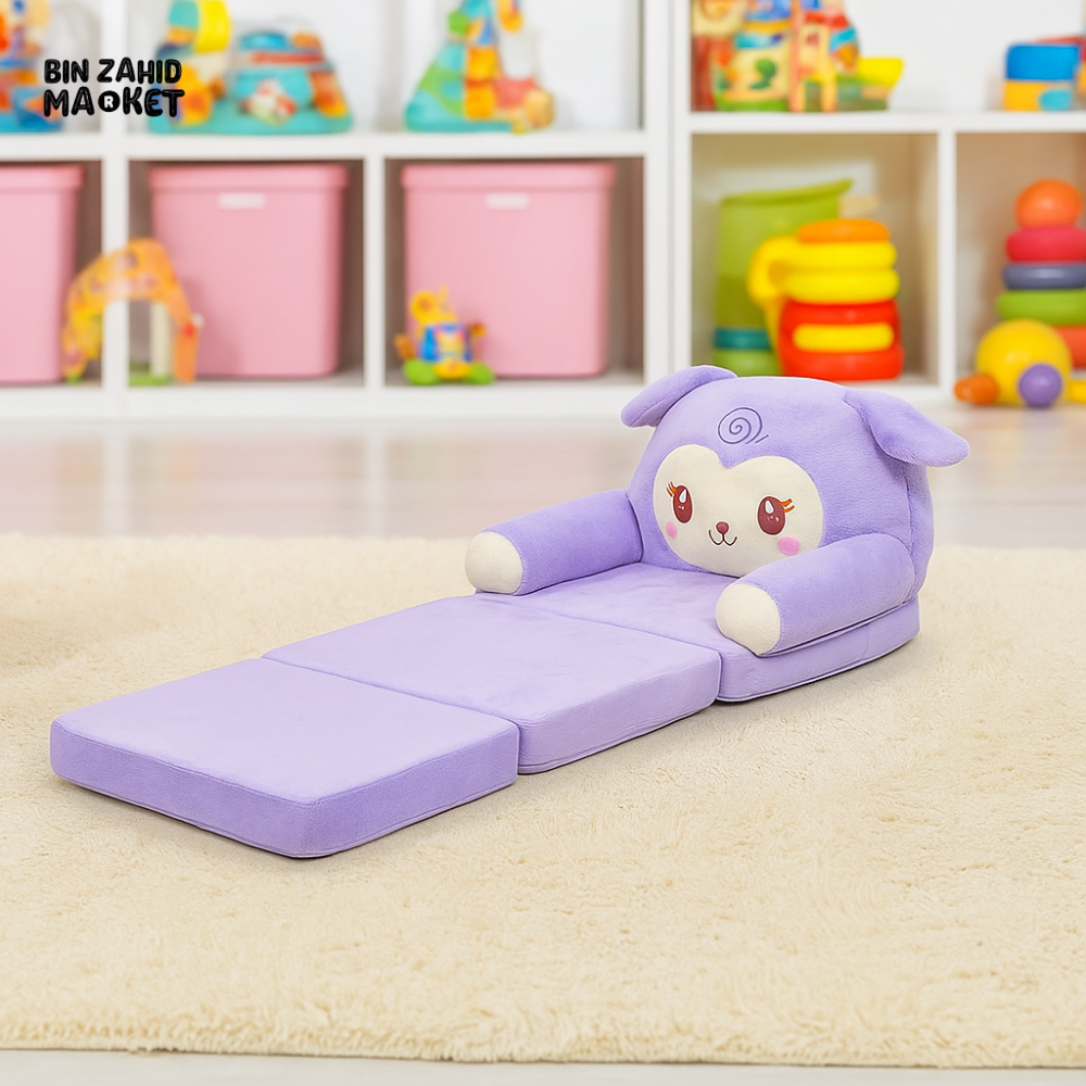 CHILDPLUSH SPONGE 3 LAYERS STUFF SOFA PURPLE RACCOON