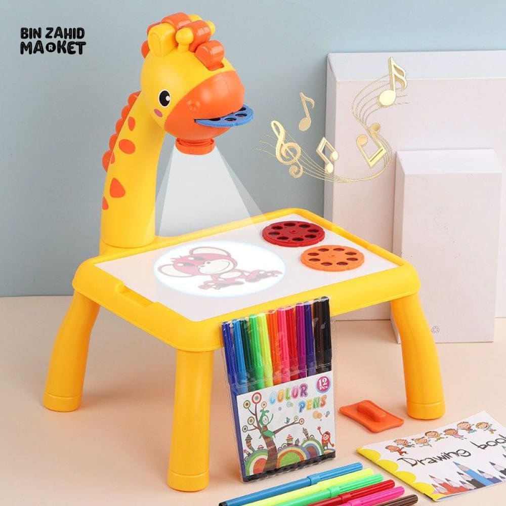 CHILDREN GIRAFFE PROJECTION DRAWING BOARD Yellow
