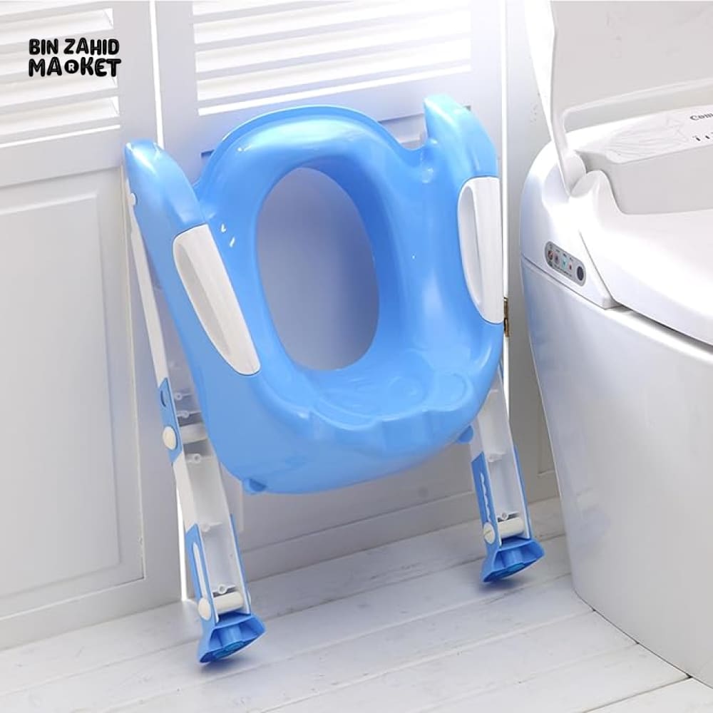 CHILDREN'S TOILET LADDER CHAIR – TODDLER TRAINING SEAT FOR BOYS & GIRLS WITH NON-SLIP STEPS - BLUE