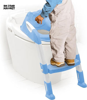 CHILDREN'S TOILET LADDER CHAIR – TODDLER TRAINING SEAT FOR BOYS & GIRLS WITH NON-SLIP STEPS - BLUE