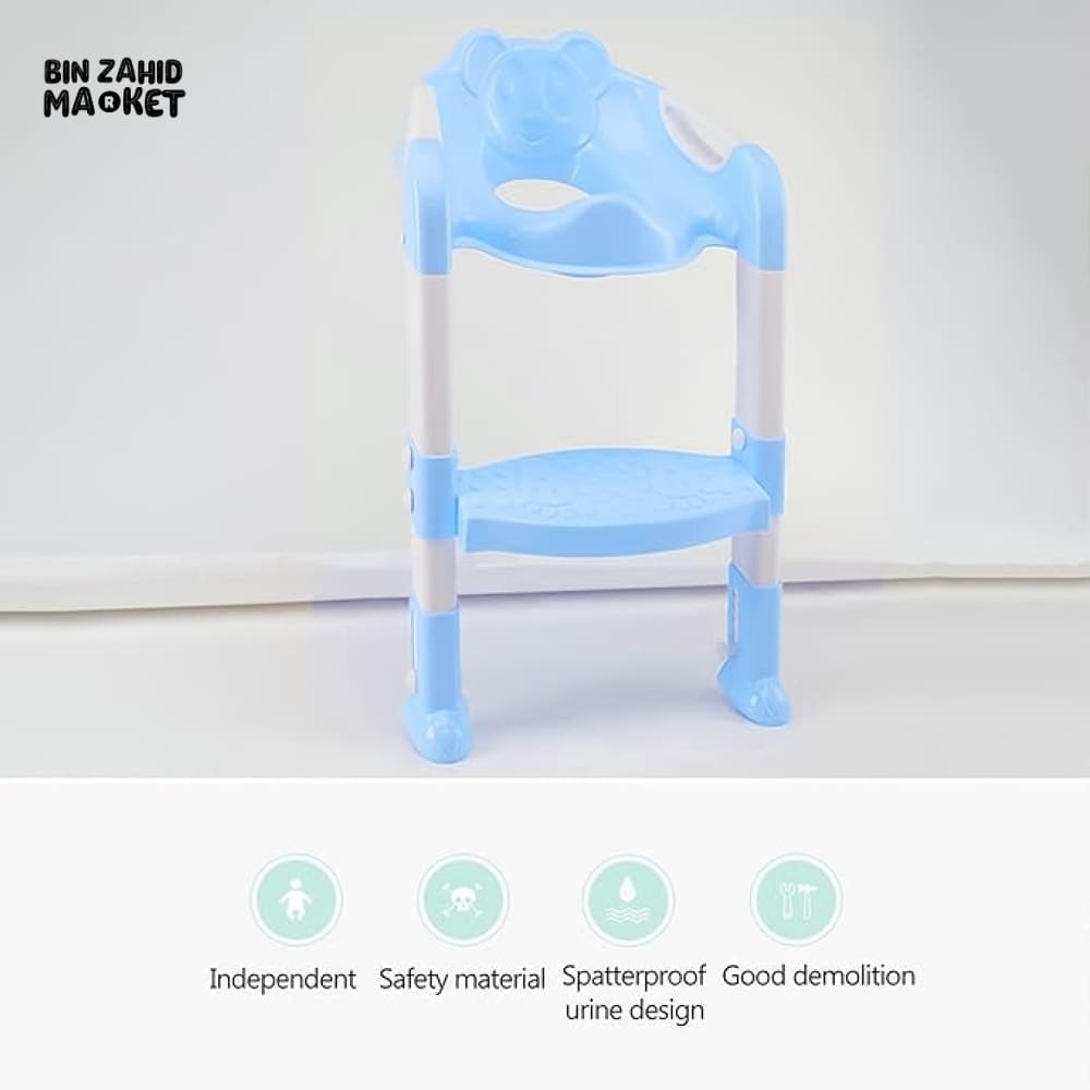 CHILDREN'S TOILET LADDER CHAIR – TODDLER TRAINING SEAT FOR BOYS & GIRLS WITH NON-SLIP STEPS - BLUE