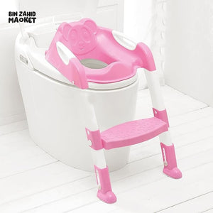 CHILDREN'S TOILET LADDER CHAIR – TODDLER TRAINING SEAT FOR BOYS & GIRLS WITH NON-SLIP STEPS - PINK