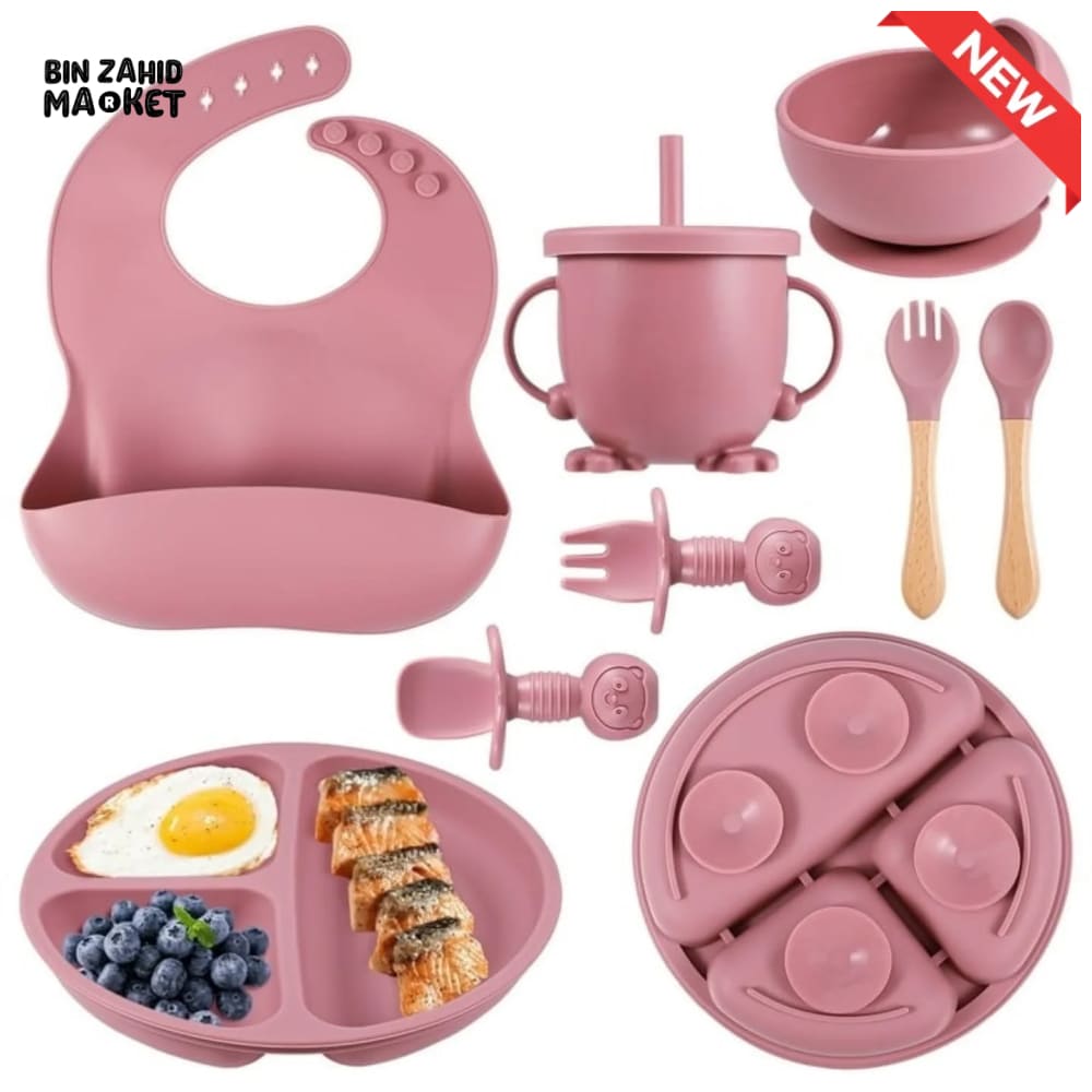 Silicone Utensil/Feeding Set Mahroon