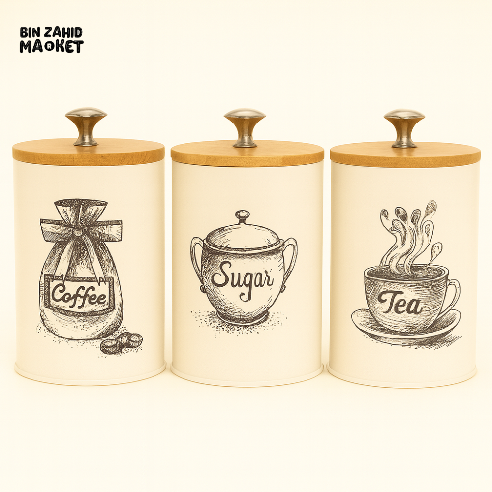 Classic Cream Kitchen Canister Trio