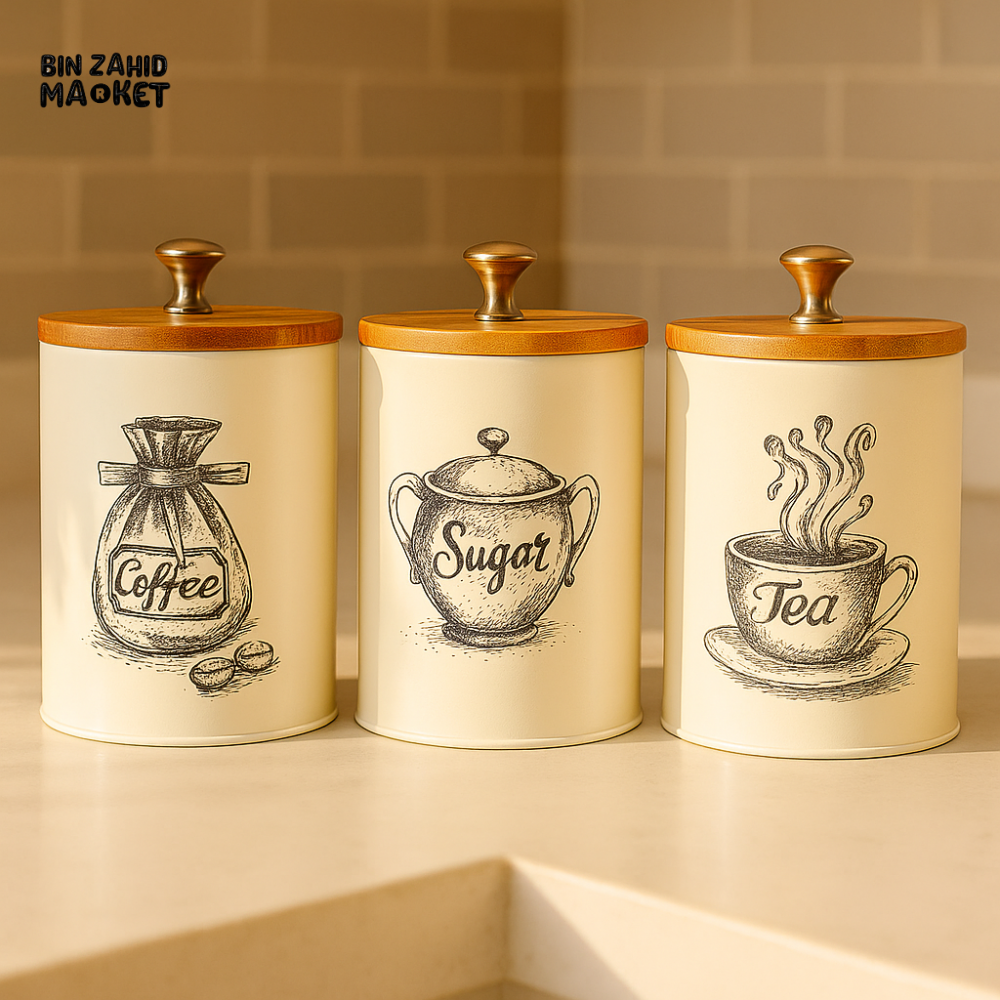Classic Cream Kitchen Canister Trio