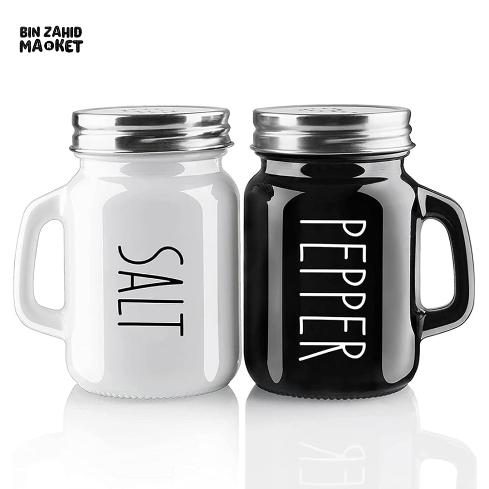CLASSIC VINTAGE GLASS SALT AND PEPPER SHAKERS – 2-PIECE SET FOR KITCHEN TABLE & DINING