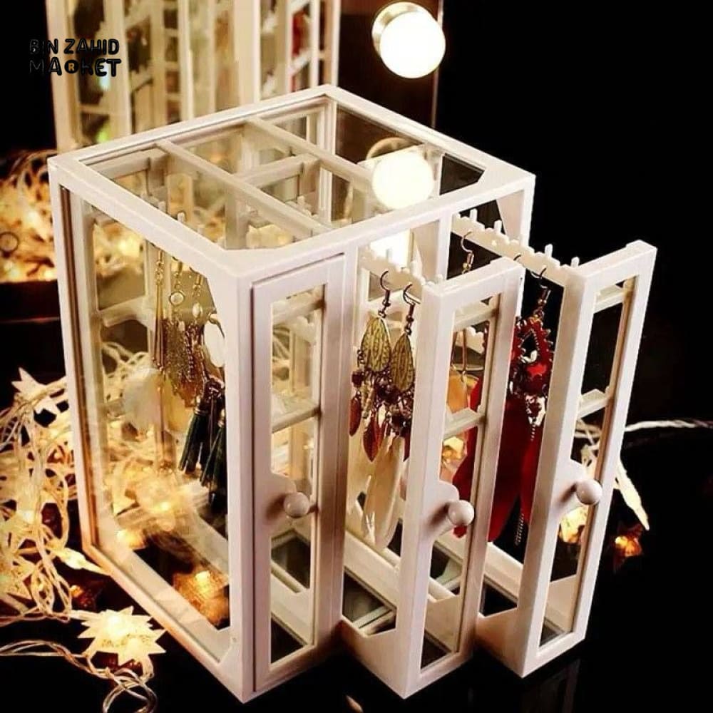 CLEAR ACRYLIC JEWELRY ORGANIZER - EARRING & NECKLACE HOLDER