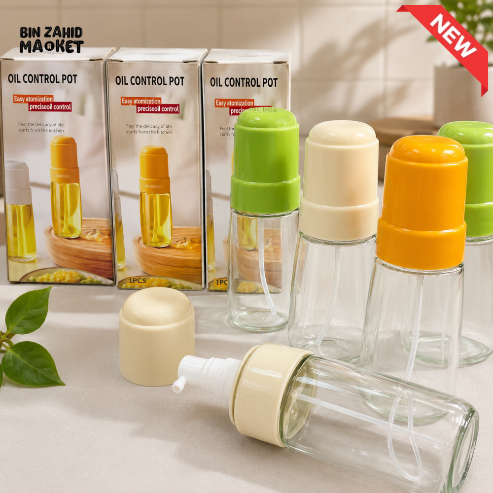 CLEAR OIL CONTROL SPRAY BOTTLE SET (GREEN CREAM & ORANGE CAPS)