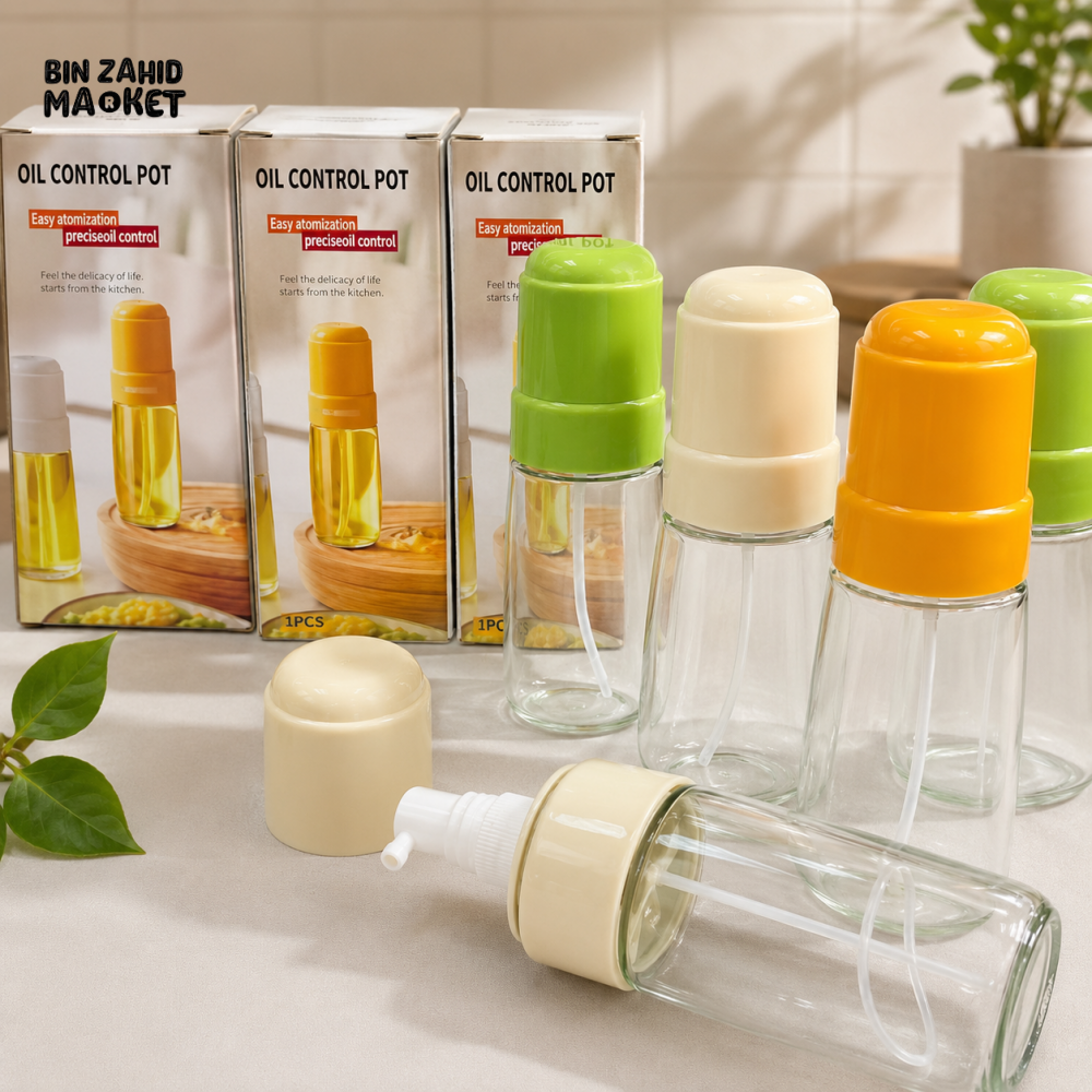 CLEAR OIL CONTROL SPRAY BOTTLE SET (GREEN CREAM & ORANGE CAPS)
