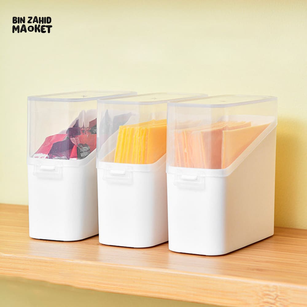 CLEAR PLASTIC FOOD STORAGE CONTAINER – FRIDGE ORGANIZER FOR CHEESE SPICES & COSMETIC SAMPLES
