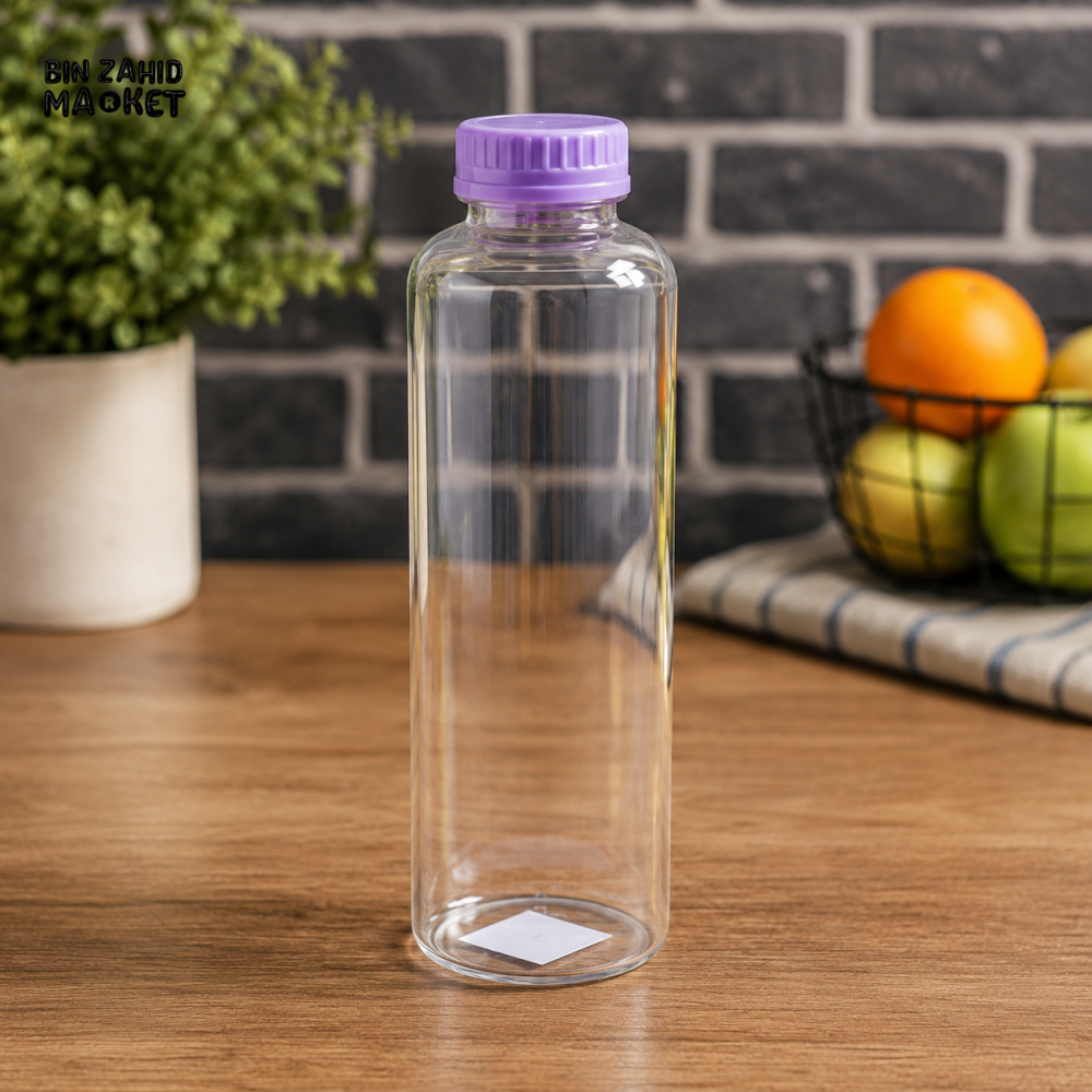 CLEAR PLASTIC WATER BOTTLE WITH SCREW CAP - Bottles