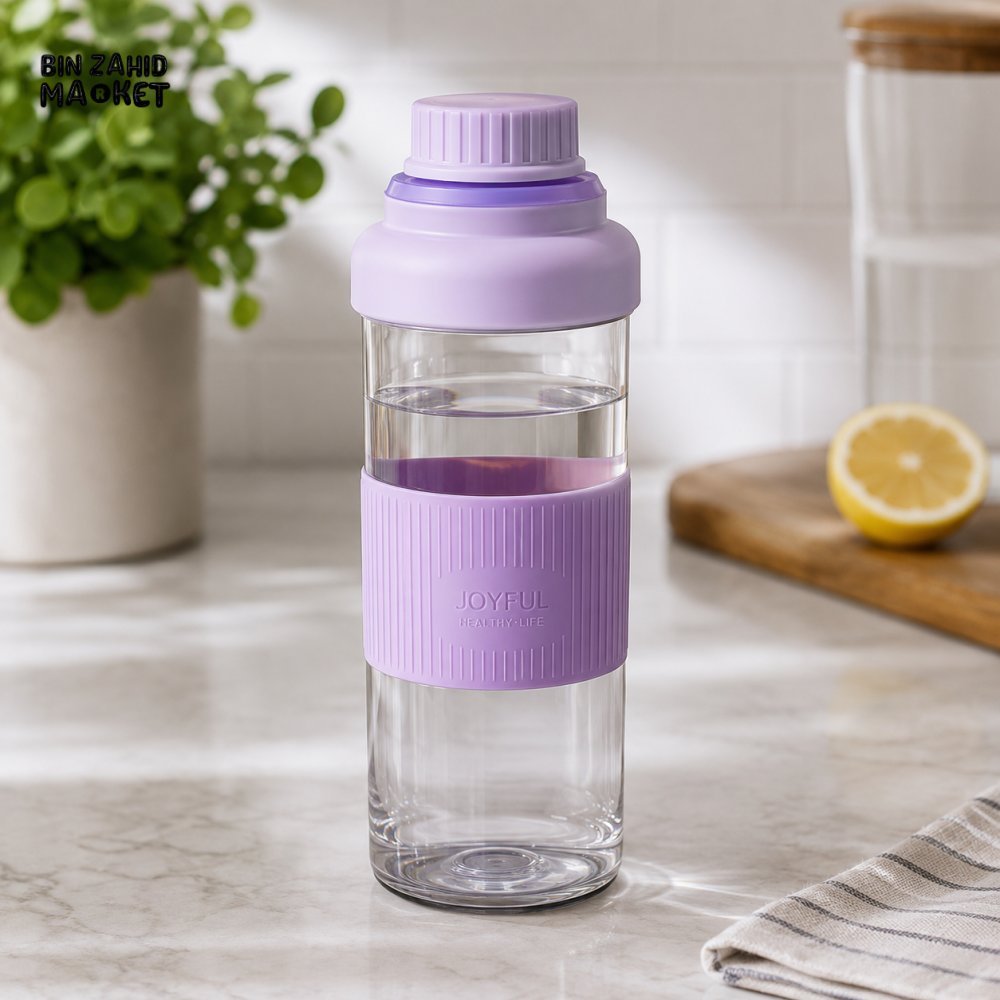 CLEAR WATER BOTTLE WITH SILICONE GRIP - Bottles