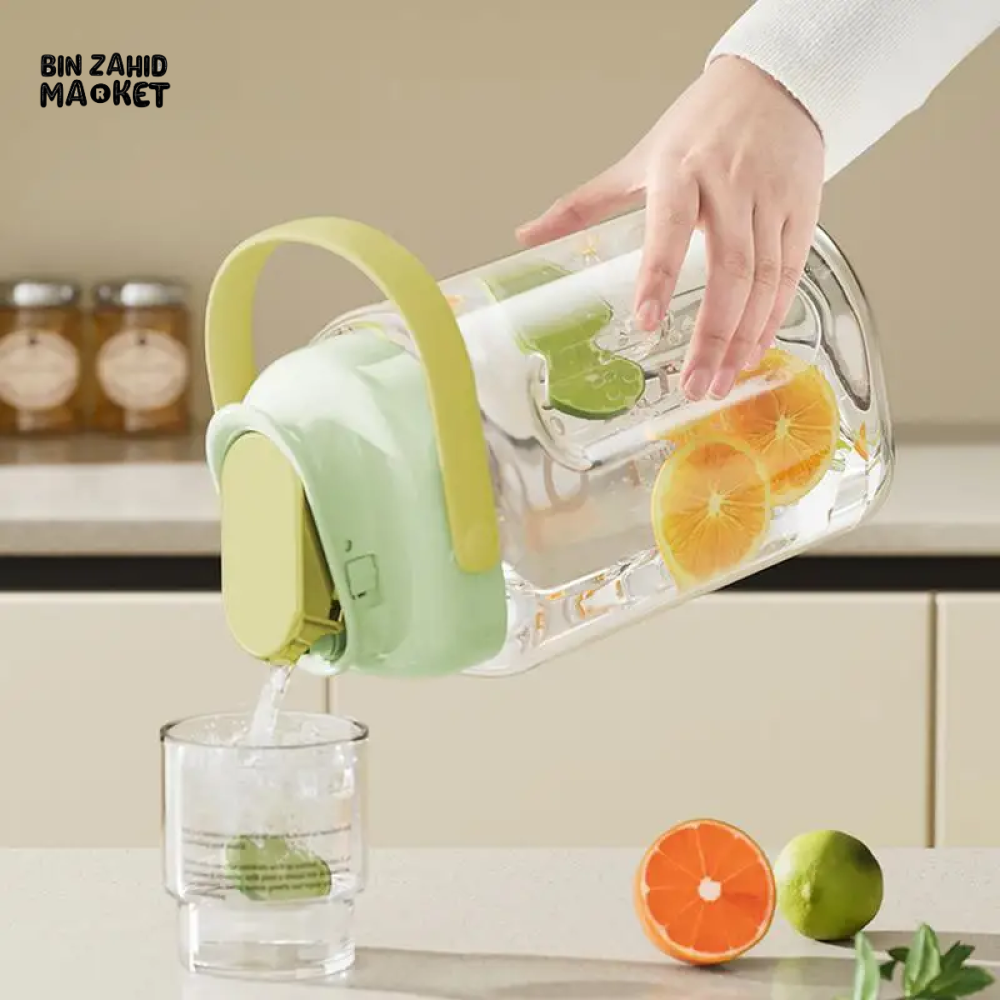 COLD WATER BOTTLE WITH TAP LEMONADE CONTAINER WATER DISPENSER 2000ml