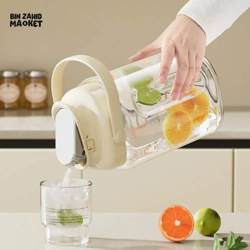 COLD WATER BOTTLE WITH TAP LEMONADE CONTAINER WATER DISPENSER 2000ml