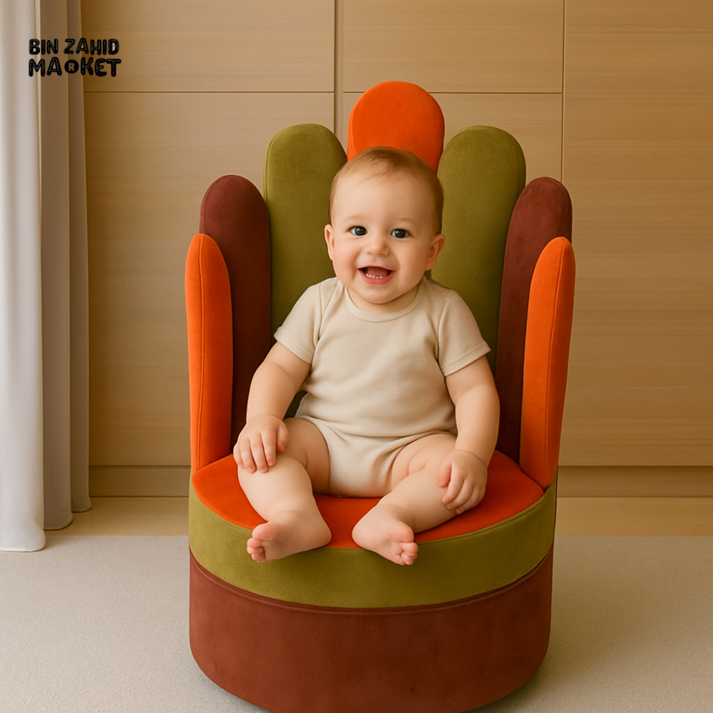 COLORFUL HAND-SHAPED KIDS ARMCHAIR – FUN & COMFY TODDLER SEAT FOR PLAYROOM OR BEDROOM