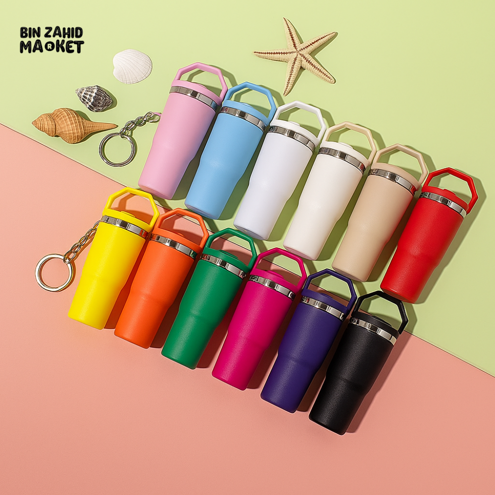 COLORFUL MINI TRAVEL CUP KEYCHAIN – COLLAPSIBLE PORTABLE WATER CUP FOR OUTDOOR & DAILY USE