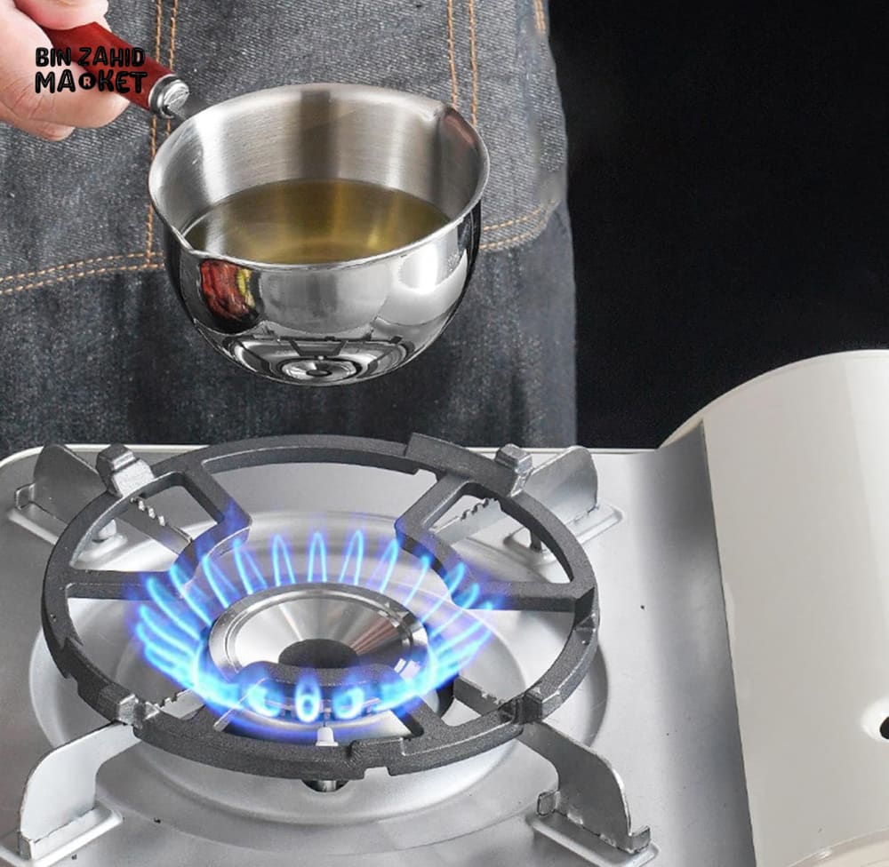 COMPACT STAINLESS STEEL SOUP WARMER – 300ML WITH LONG HANDLE