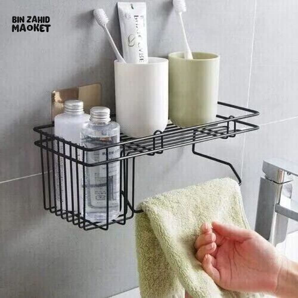 CONVENIENT BATHROOM WALL CADDY Black