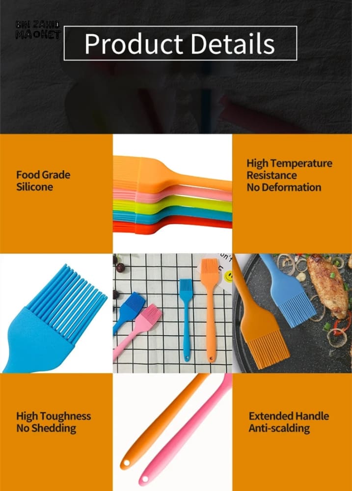 COOKING & GRILLING OIL BRUSH – HIGH-TEMP FOOD-SAFE SILICONE PASTRY BRUSH