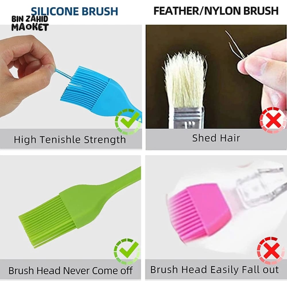 COOKING & GRILLING OIL BRUSH – HIGH-TEMP FOOD-SAFE SILICONE PASTRY BRUSH