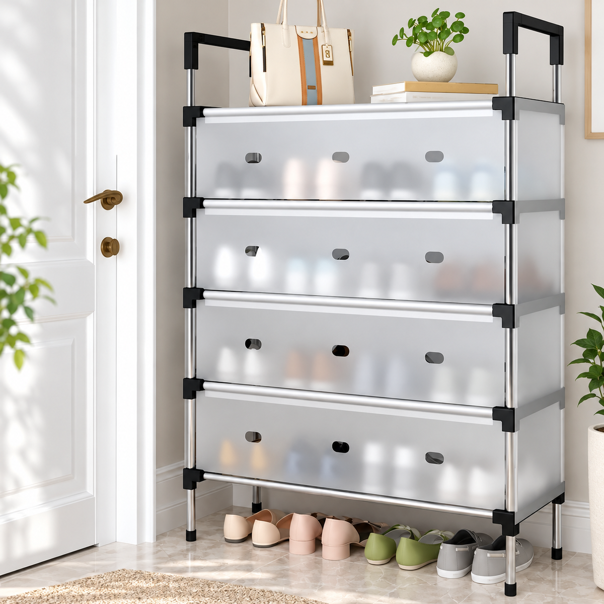 Covered Shoe Organizer Rack – 5 Layers – Lifestyle