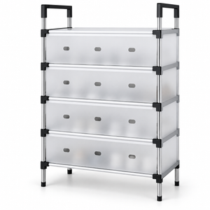 Covered Shoe Organizer Rack – 5 Layers – Alternative white studio