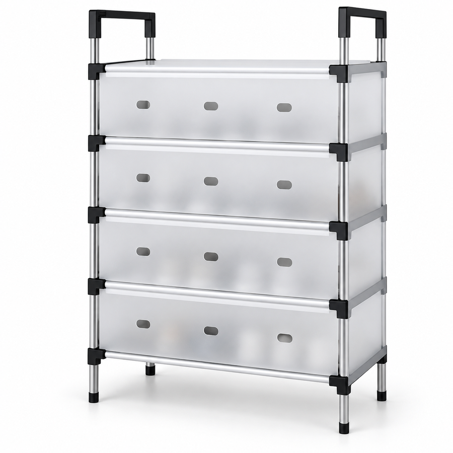 Covered Shoe Organizer Rack – 5 Layers – Alternative white studio