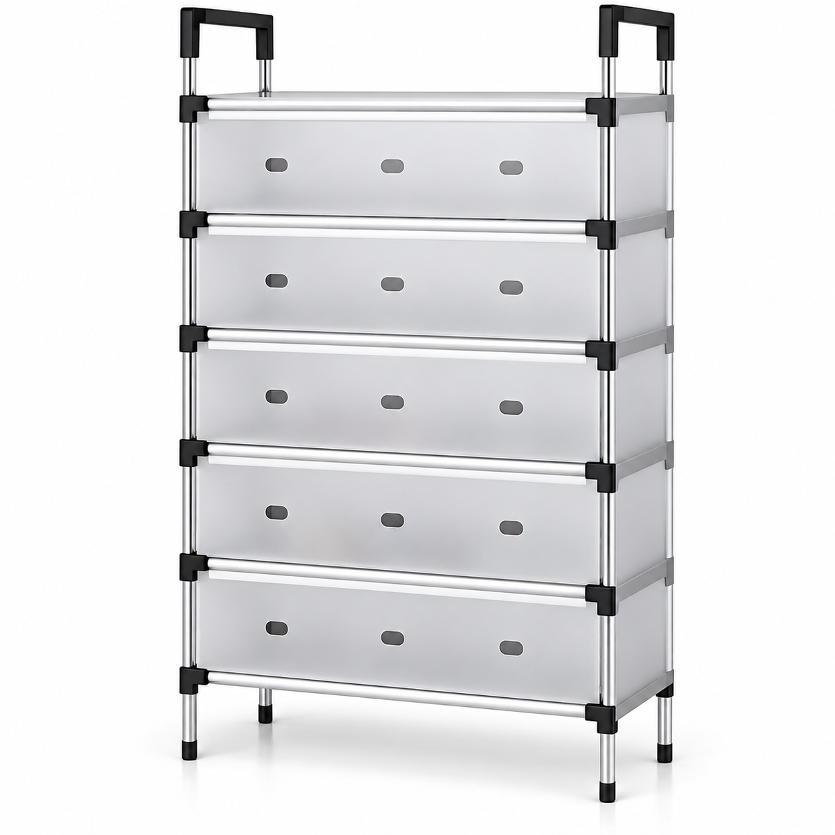 Covered Shoe Organizer Rack – 6 Layers – Primary white studio