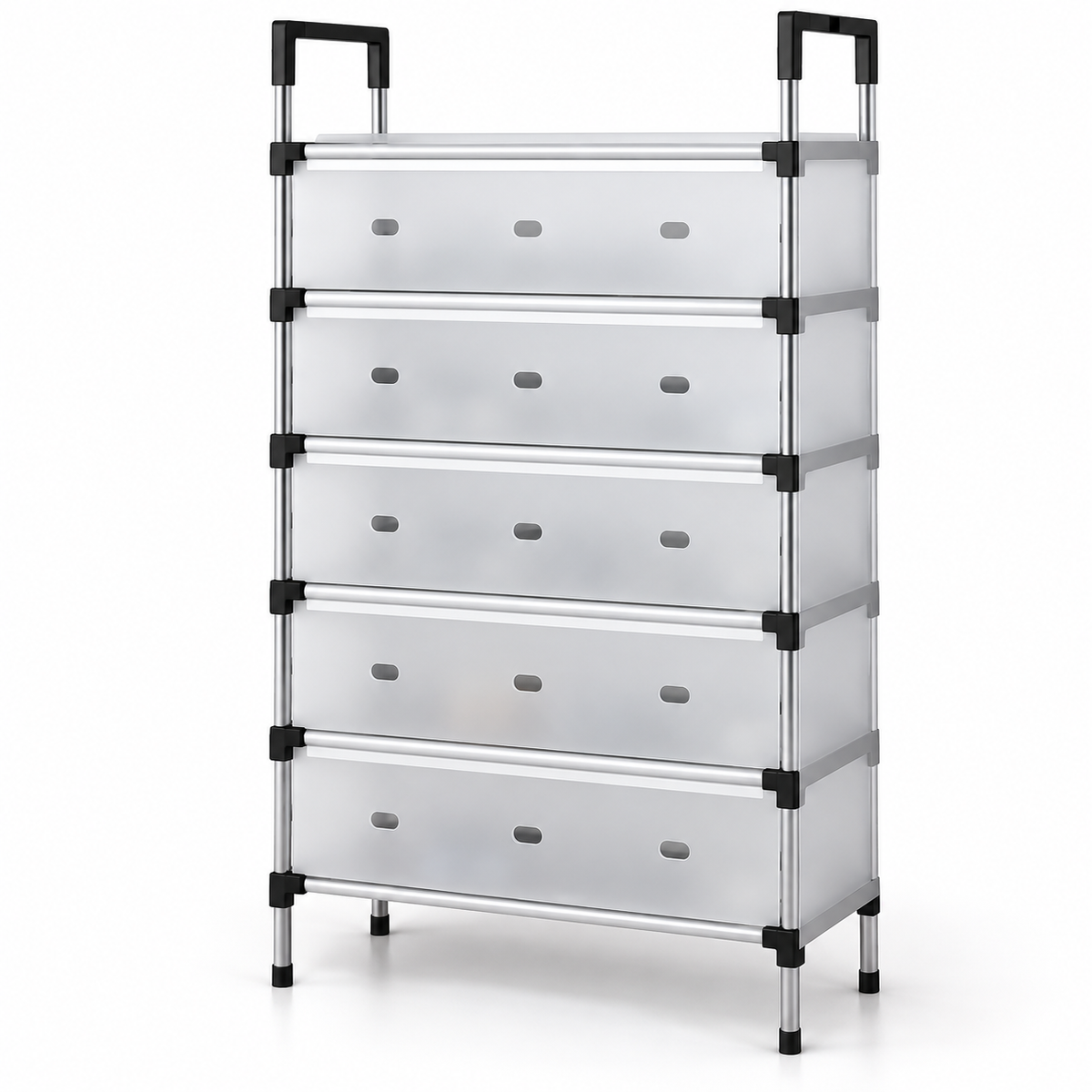 Covered Shoe Organizer Rack – 6 Layers – Alternative white studio
