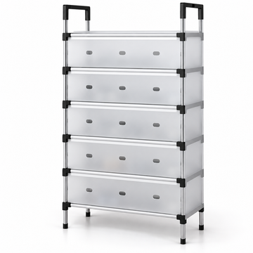 Covered Shoe Organizer Rack – 6 Layers – Alternative white studio