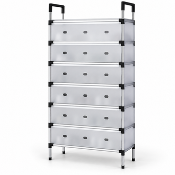 Covered Shoe Organizer Rack – 7 Layers – Alternative white studio