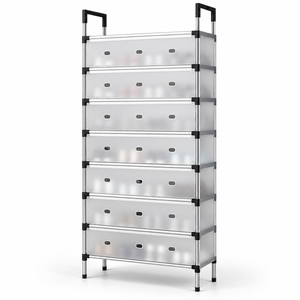 Covered Shoe Organizer Rack – 8 Layers – Alternative white studio